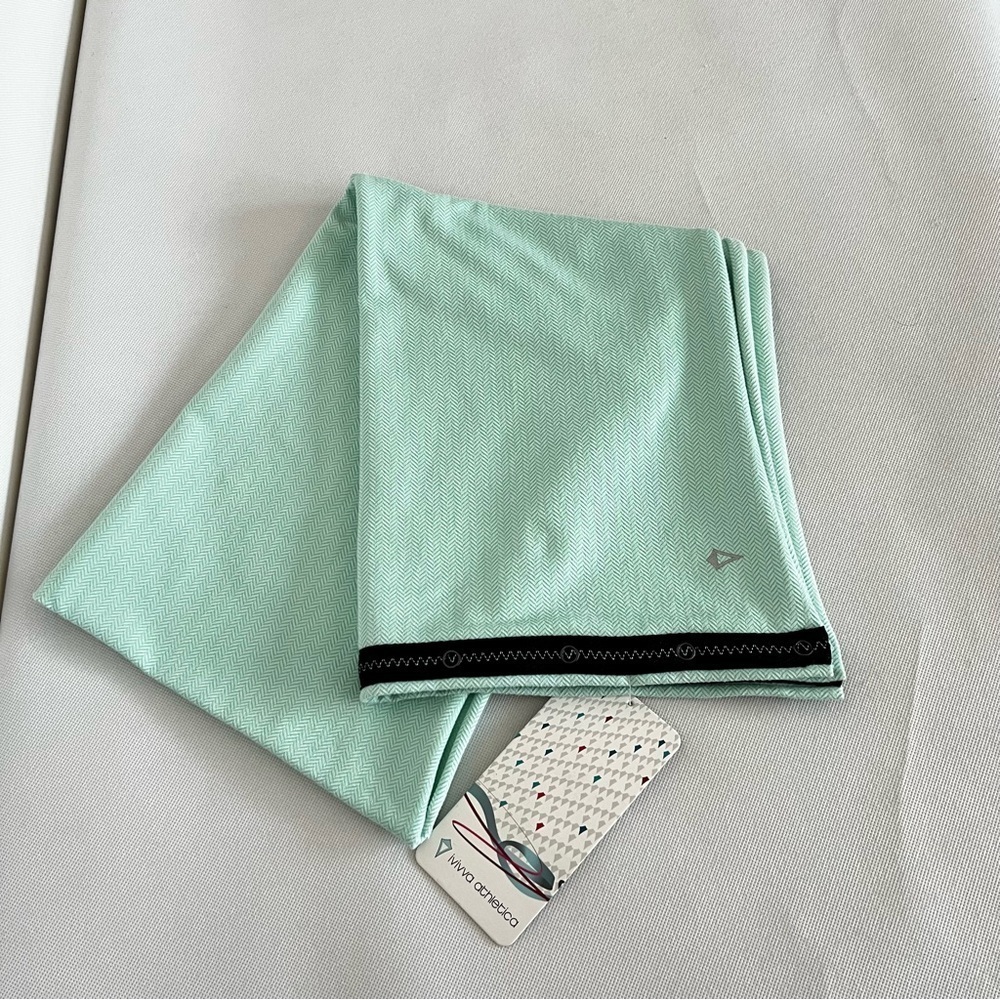 Ivivva Teal Mint Green Scarf Herringbone Print Village Chill Rulu Wrap 55" X 20"
